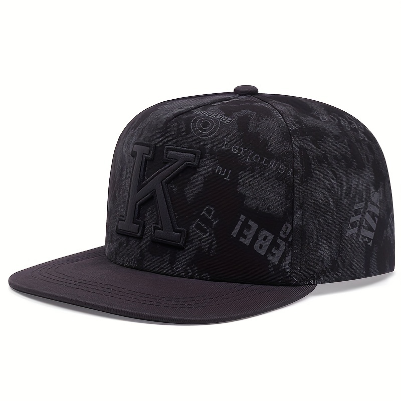 K Embroidery Graffiti Snapback Hat Hip Hop Print Trendy - Temu