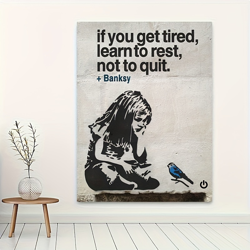 1 Affiche Sur Toile Art Moderne Singe Pensant Banksy Avec - Temu