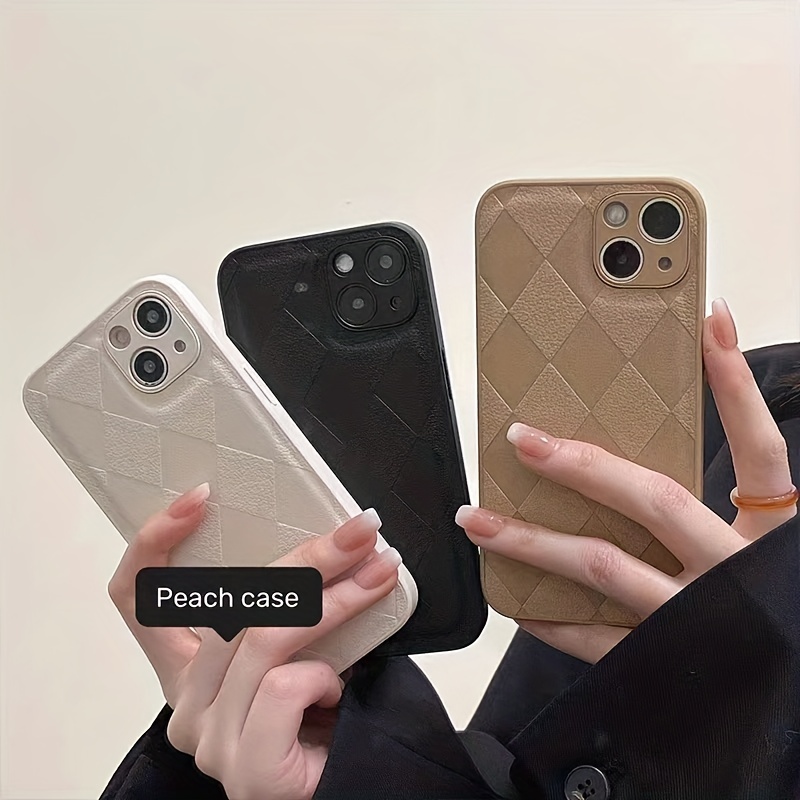 Luxury Retro Grid Pattern Artificial Leather Phone Case Suitable