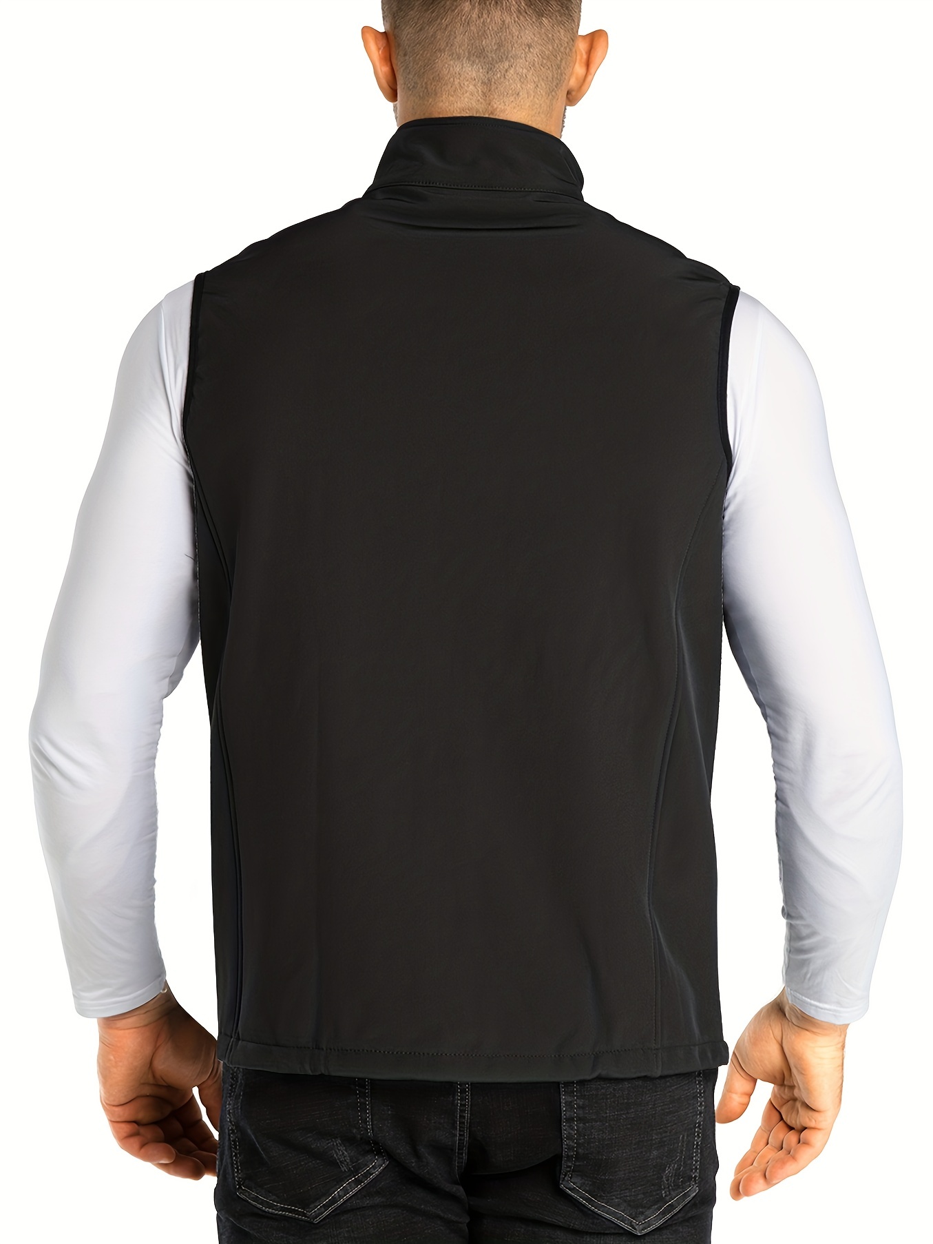 33, 000ft Men's Soft-shell Vest: Active Stand Collar, Fleece Lined,  Windproof Zip Up Jacket - Perfect For Golf, Running, Hiking & Fishing!