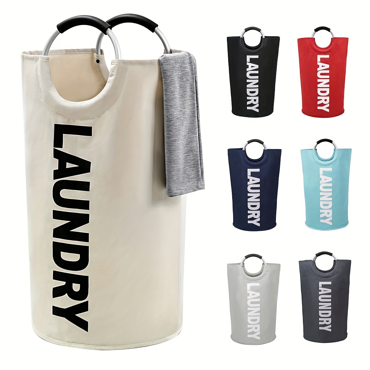 Waterproof Laundry Basket With Padded Handles - Collapsible Clothes ...