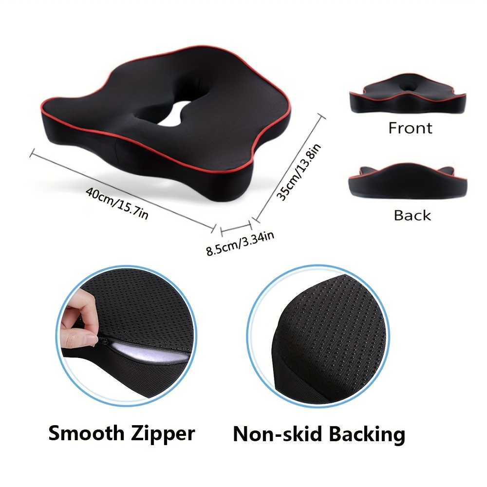 Office Chair Gel Seat Cushion - Car Seat Cushion, Non-Slip Sciatica & Back  Coccyx Tailbone Pain Relief Chair Pad, Memory Foam Butt Pillow for Computer