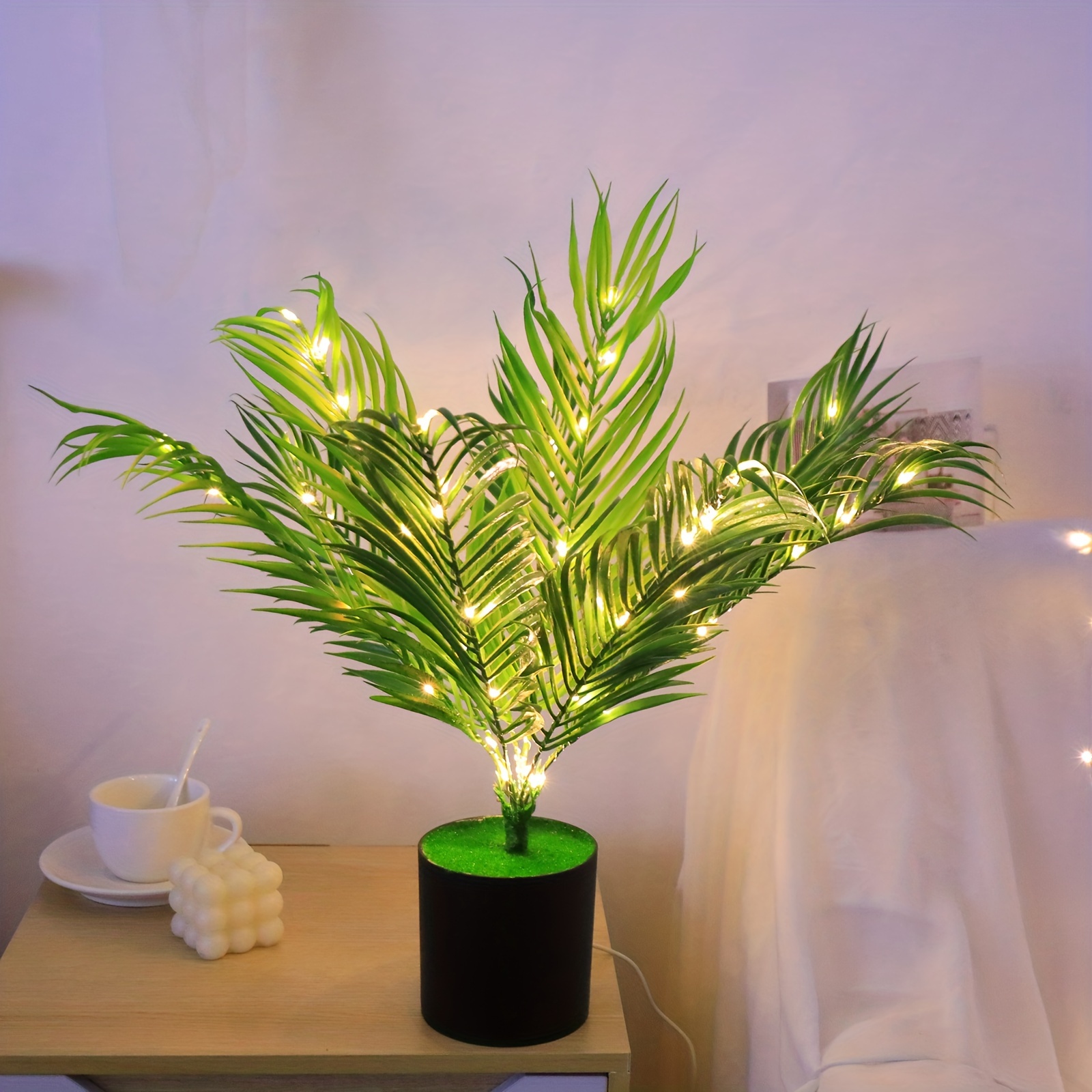 1pc, Albero Palma Illuminato Bonsai Decorazione, Alimentato Tramite Usb  Camera Letto, Festa, Matrimonio, Natale, Ringraziamento, Decorazione Tutte  Stagioni, Casa, Soggiorno, Sill, Camino, Scrivania, Decorazione Ufficio  (bianco Caldo)