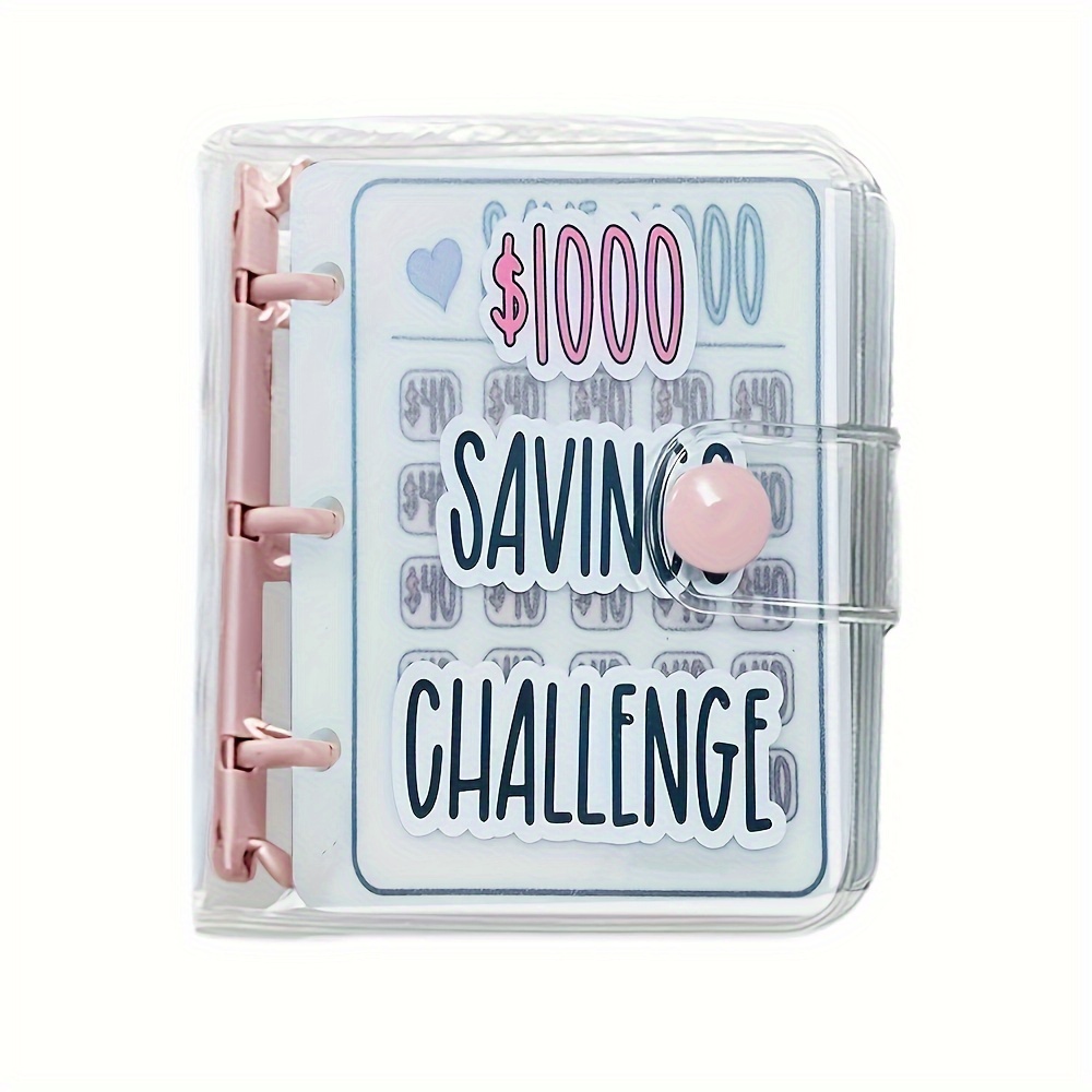 Carpeta de ahorros L Desafío de ahorro de $1000, carpeta de dinero para  ahorrar, desafío de ahorro en mini carpeta, libro de desafíos de ahorro con
