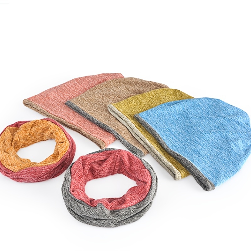 Slouch Sports Knitted Beanie Cap Headscarf 2 In 1 Winter Hat