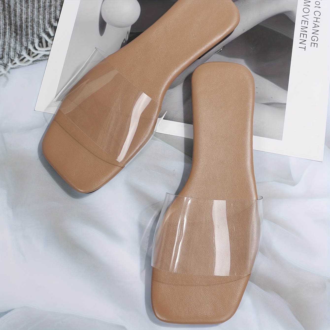 PVC Sandals Women Transparent Flats Shoes Large Size Female Clear Je –  chenshufang06
