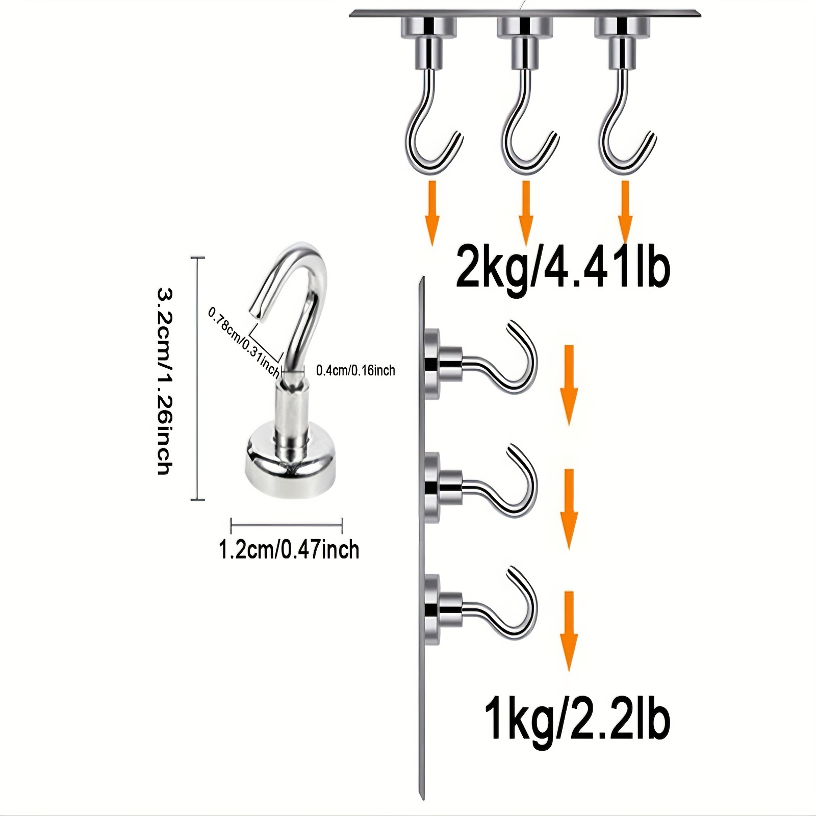 Stainless Steel Magnetic Wall Hooks Heavy Duty Hooks Hanging - Temu Canada