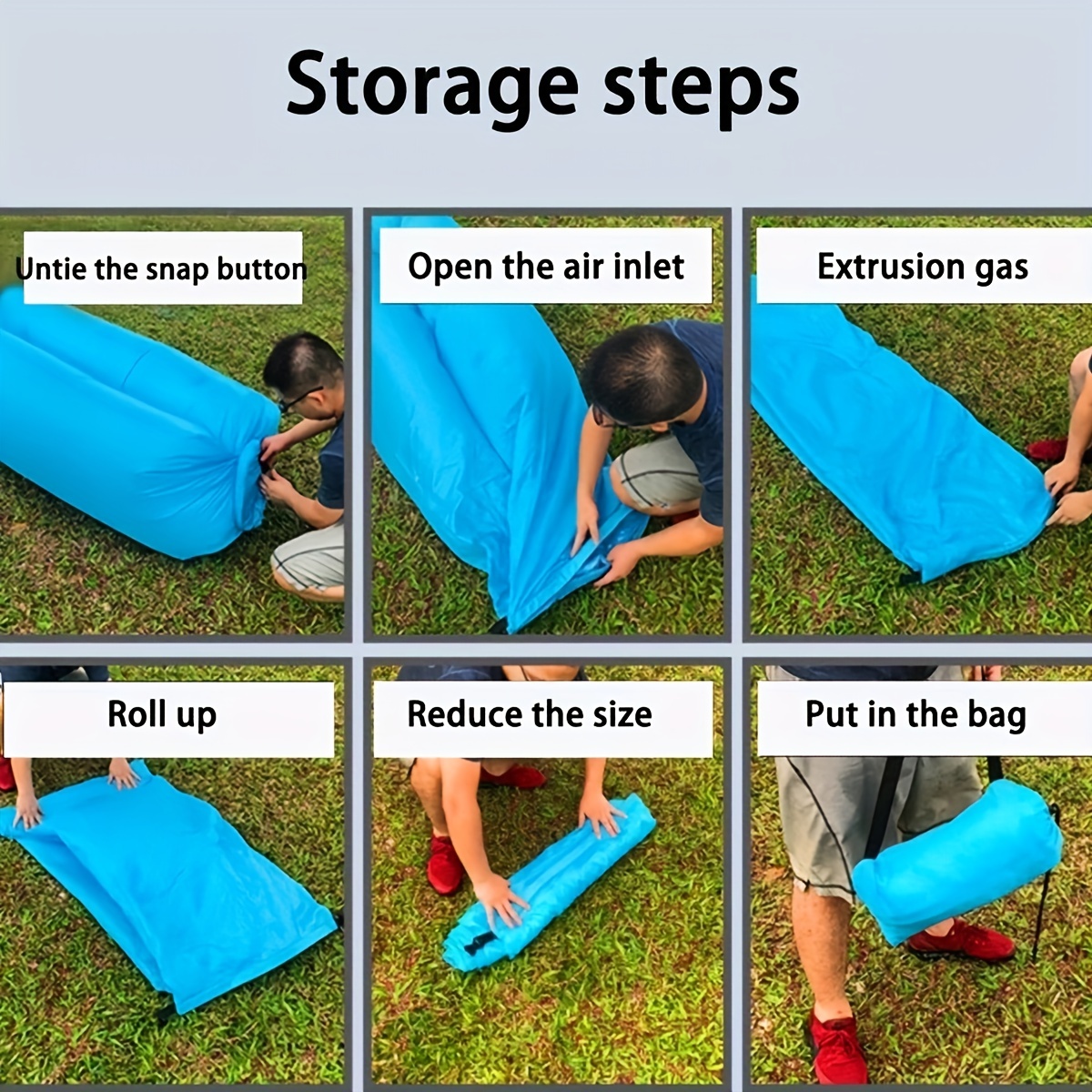 Foldable Inflatable Sofa Ultralight Sleeping Bag Air Bed Lounger Travel Sack