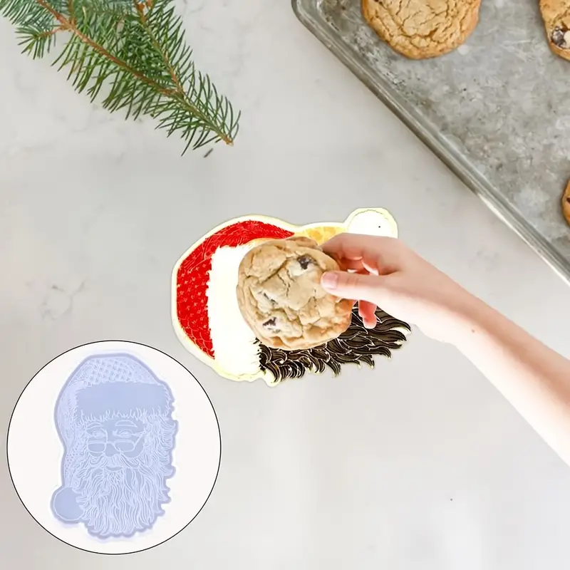 Christmas Coaster Silicone Mold Santa Claus Cookie Tray - Temu