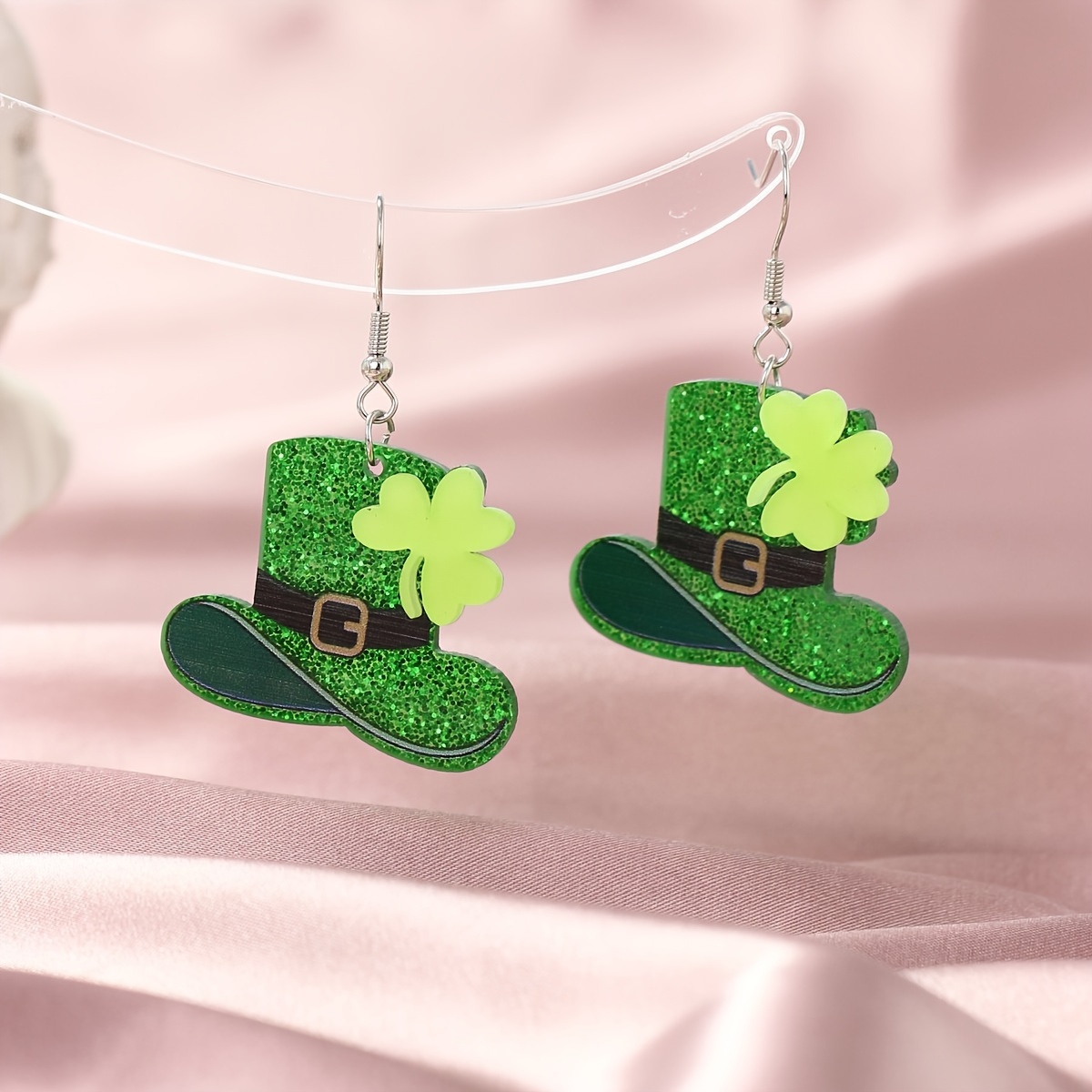 St Patrick’s Day Earrings | St Patrick Clay Dangling Jewelry | Shamrock  Lucky Dangling | Green earrings | Saint Patrick’s Gift Ideas For Her
