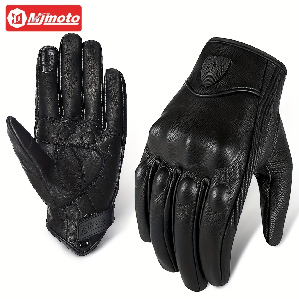 

Pu Leather Motorcycle Gloves Summer Perforated Motorcyclist Gloves Touch Screen Breathable Motorbike Racing Glove