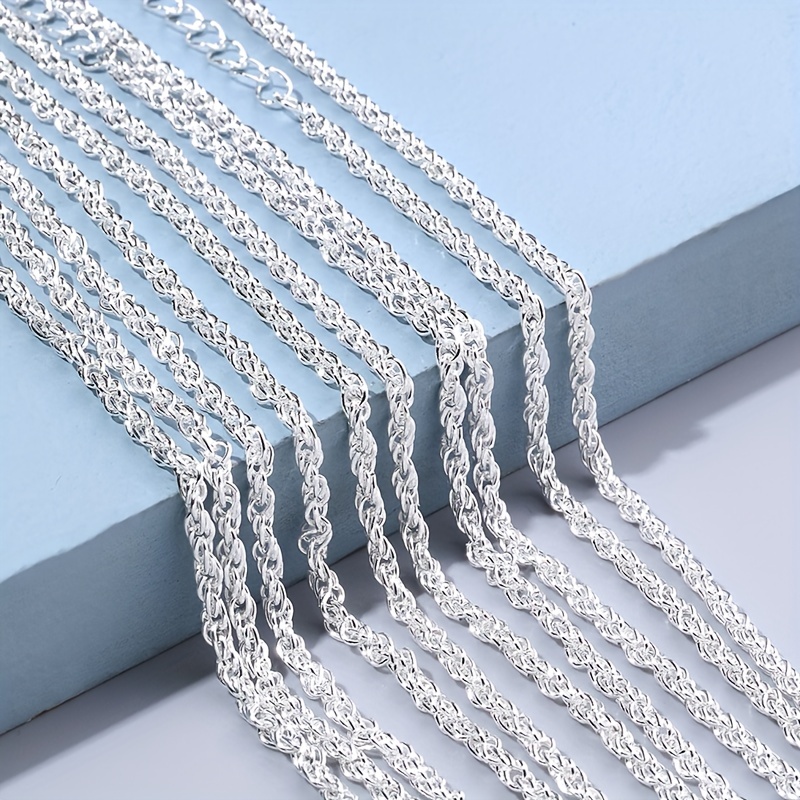 1pc Ball Chain 925 Silver Plated Copper Loose Chain Necklace Chain for Pendant Jewelry Making Supplies 16-30in,Temu