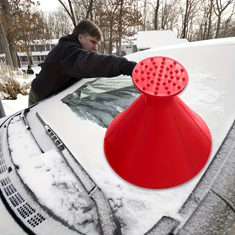 This Ingenious Cone-Shaped Ice Scraper Makes Windshield Scraping