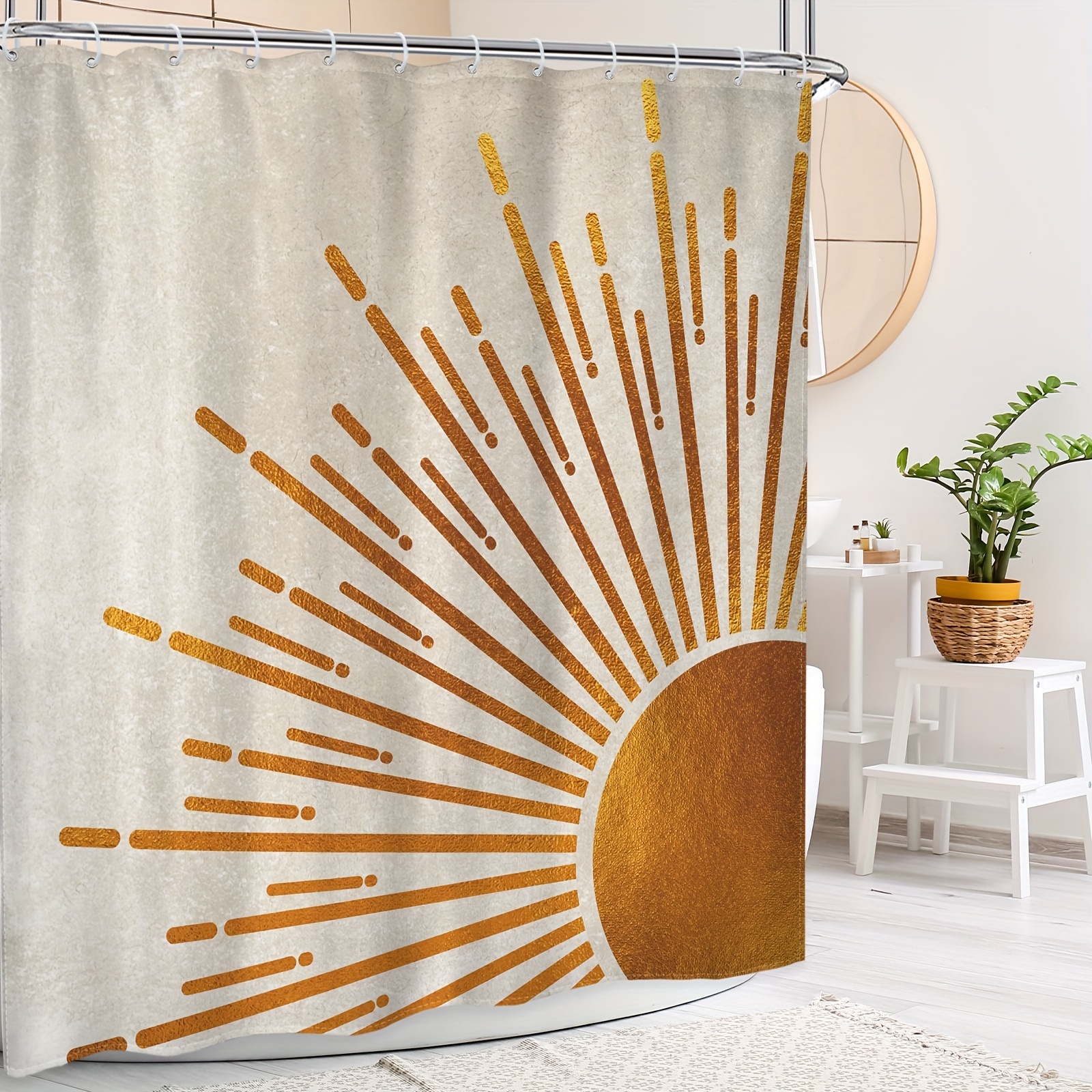 Ambesonne Seashells Shower Curtain, Cloth Fabric Bathroom Decor Set with Hooks - 69 x 70 - Sand Brown Orange Teal