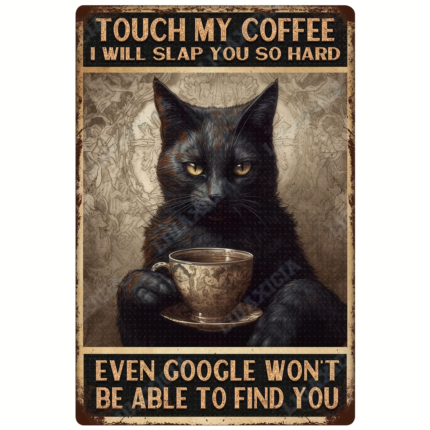 

Metal Signs Vintage Funny Touch My Coffee Black Cat Art Poster Tin Signs For Funny Tin Signs Home Bar Kitchen Decoration Sign 8x12 Inch-tin Sign Black Metal Framed Eid Al-adha Mubarak