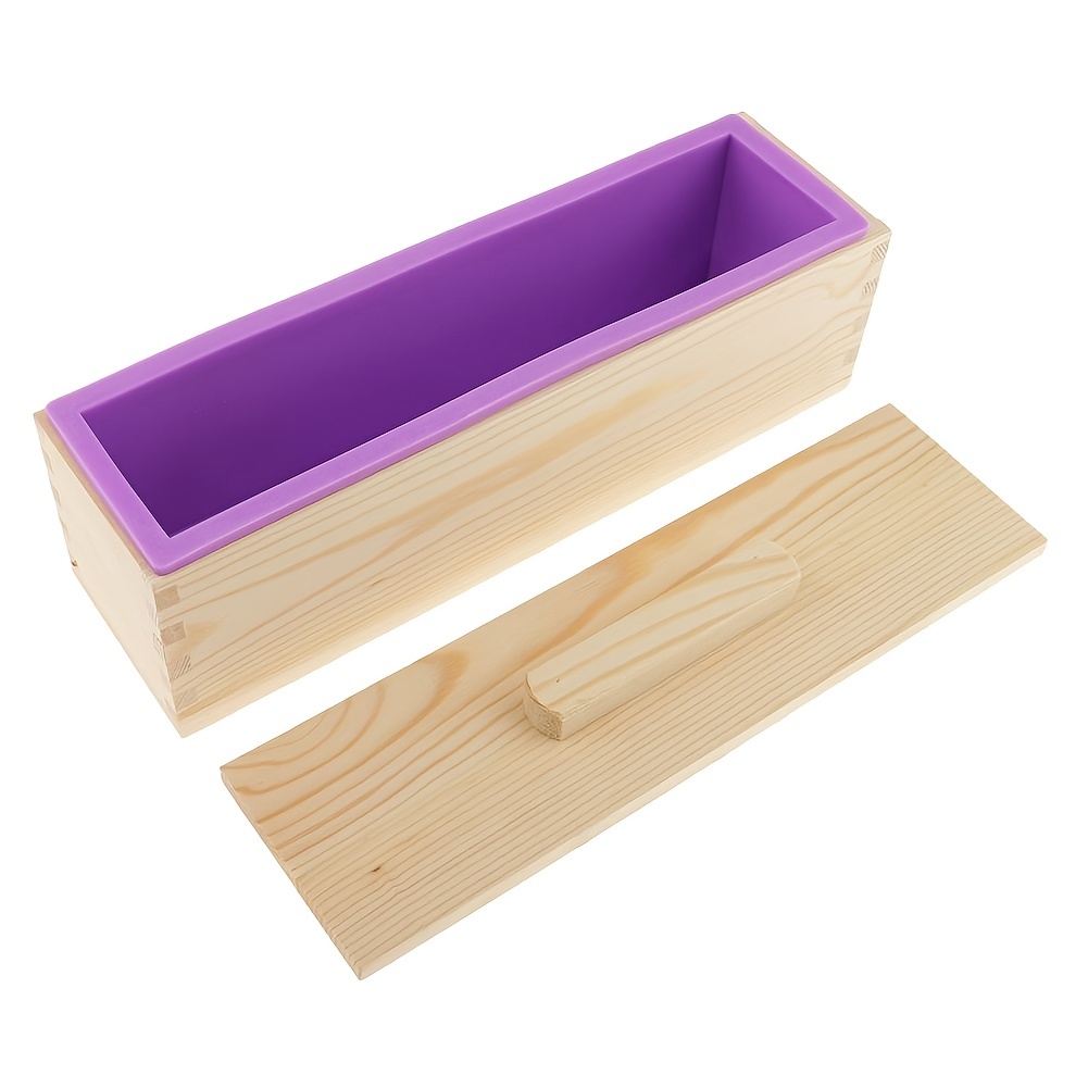 1pc, Silicone Soap Mold With Wooden Box 74.39oz Large Rectangle Silicone  Soap Mold 4.85LB High Quality Durable