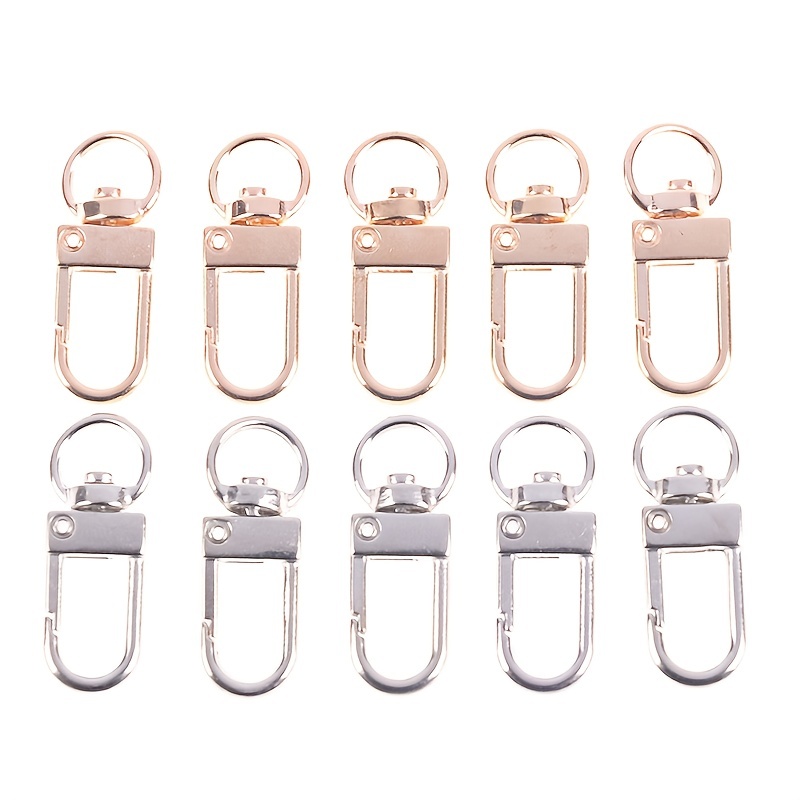 10pcs Key Chain Clips, Metal Lobster Claw Clasps Swivel Lanyards Trigger  Snap Hooks Strap For Keychain Key Rings DIY Bags Jewelry Findings Crafts