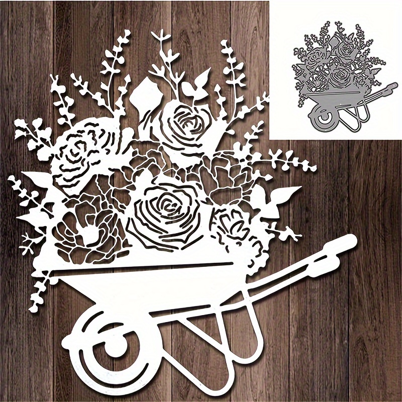 

1pc Metal Cutting Dies Stencils Suitable For Diy Scrapbooking Cart Bouquet Card Making Metal Cutting Die Cut Carbon Steel Embodying Template