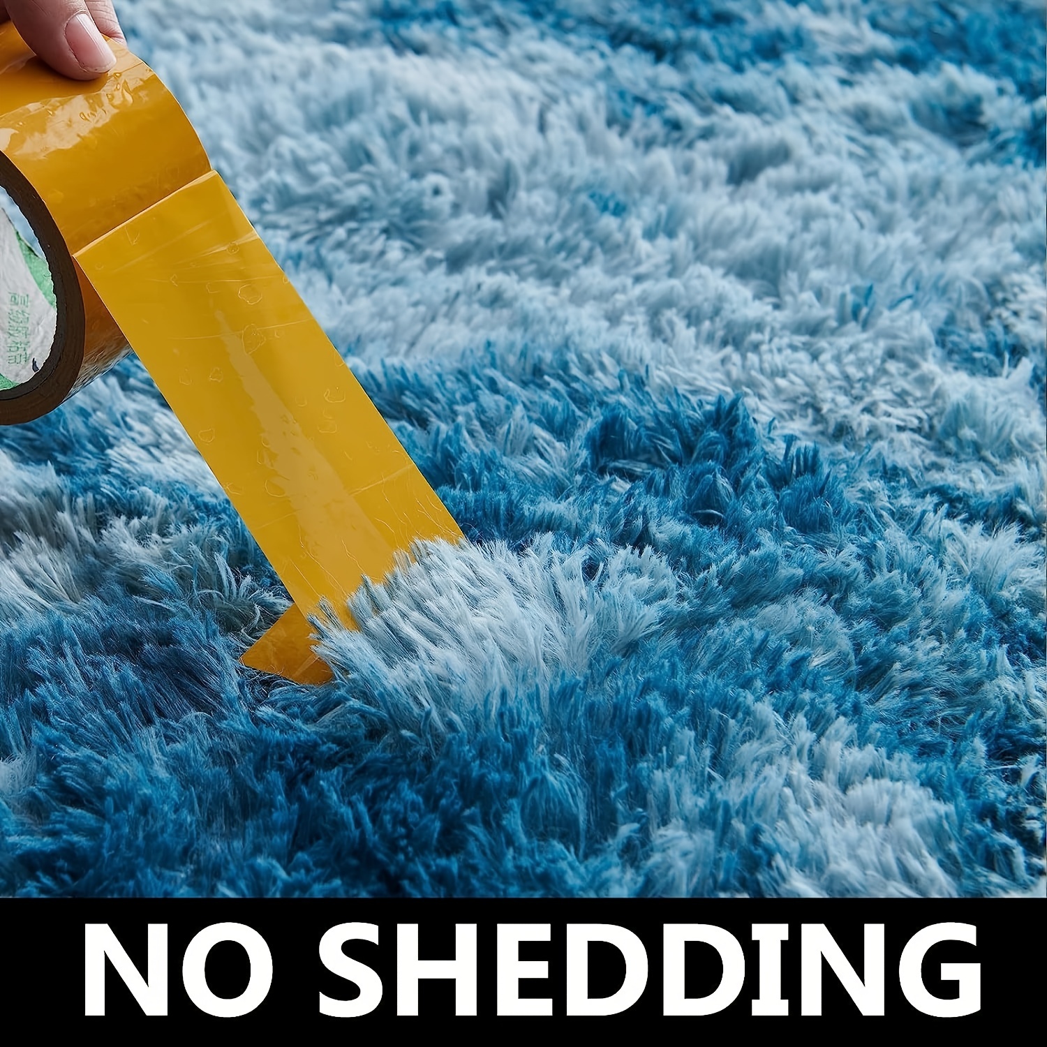 Shag Area Rug Modern Fluffy Rug Tie Dyed Dark
