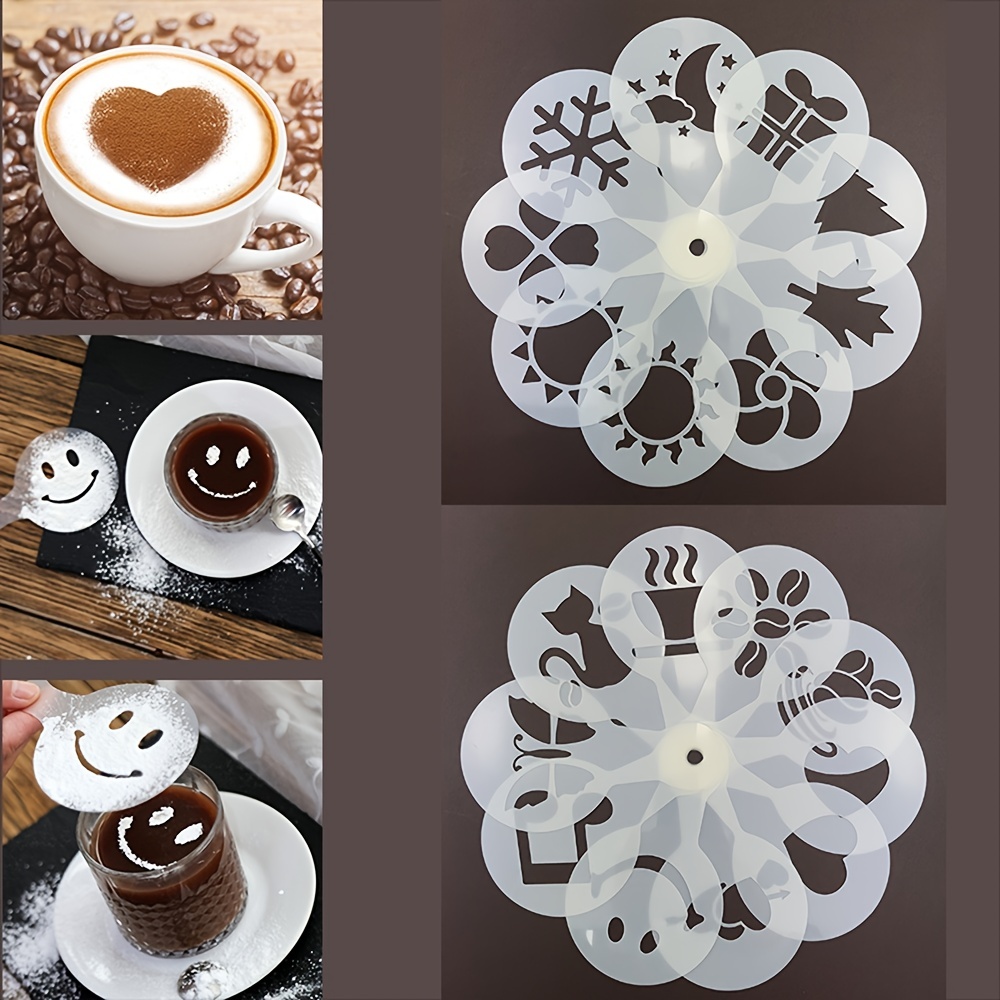 Coffee Stencils Diy Fancy Coffee Printing Model Foam - Temu