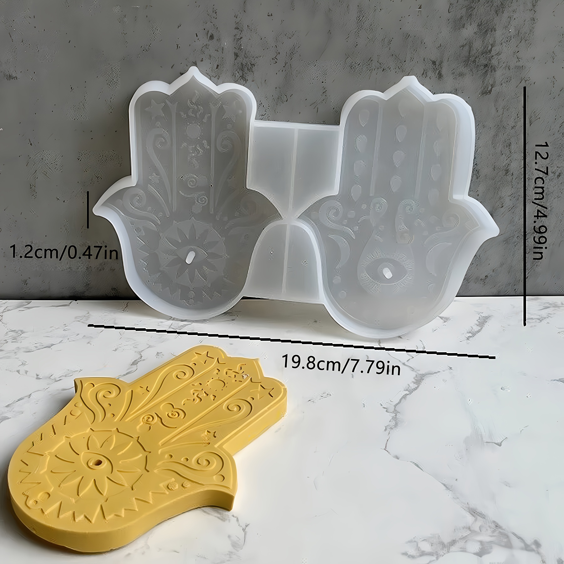 A Resin Mold For A Palm Tree Of Fatima, A Candle Holder, Incense Stick Base, Epoxy Resin Incense Tray, Amulet Mold, Necklace, Pendant, And Coasters For Home Decoration Silicone Molds