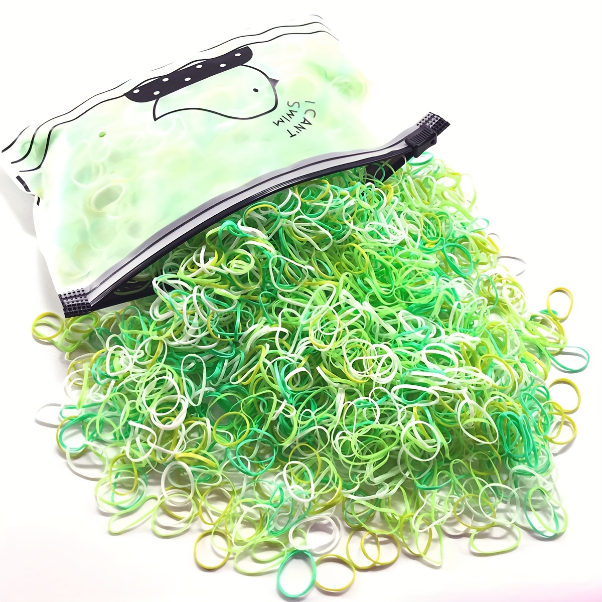 2000pcs Elastic Hair Rubber Bands.Mini Hair Rubber Bands. Disposable rubber  band (Fluorescent color)