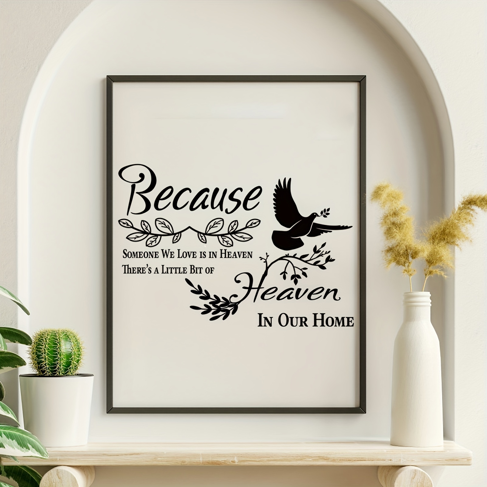 Tinksky Because Someone We Love Is in Heaven Removable Art Murals Wall Stickers Decals for Living Room Bedroom Bathroom Decoration