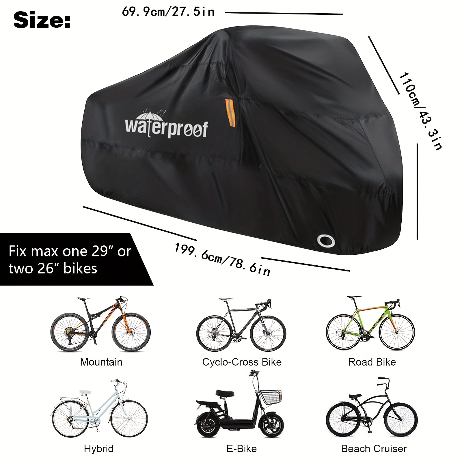 Tekenewbse 2 Piezas Funda Bicicleta Exterior Impermeable, Funda Bici,  Cubiertas para Bicicletas, Cubierta Impermeable para Bicicleta Protección  UV
