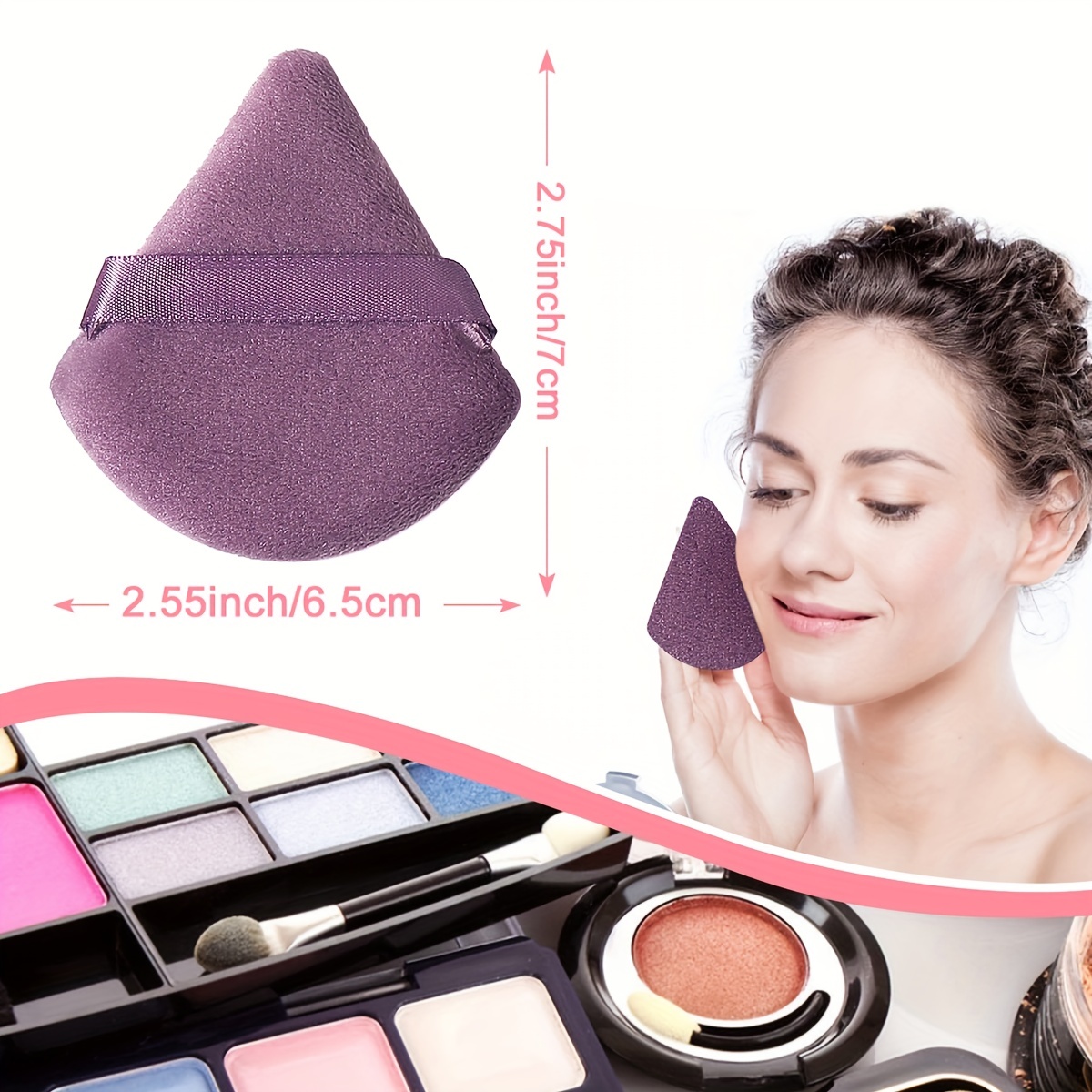 Powder Puff Face Powder Triangle Makeup Puff Velour Triangle - Temu