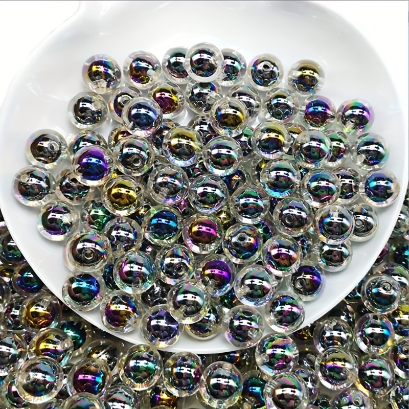 Acrylic Flat Round Clear Beads Random Mix About 200 Black - Temu