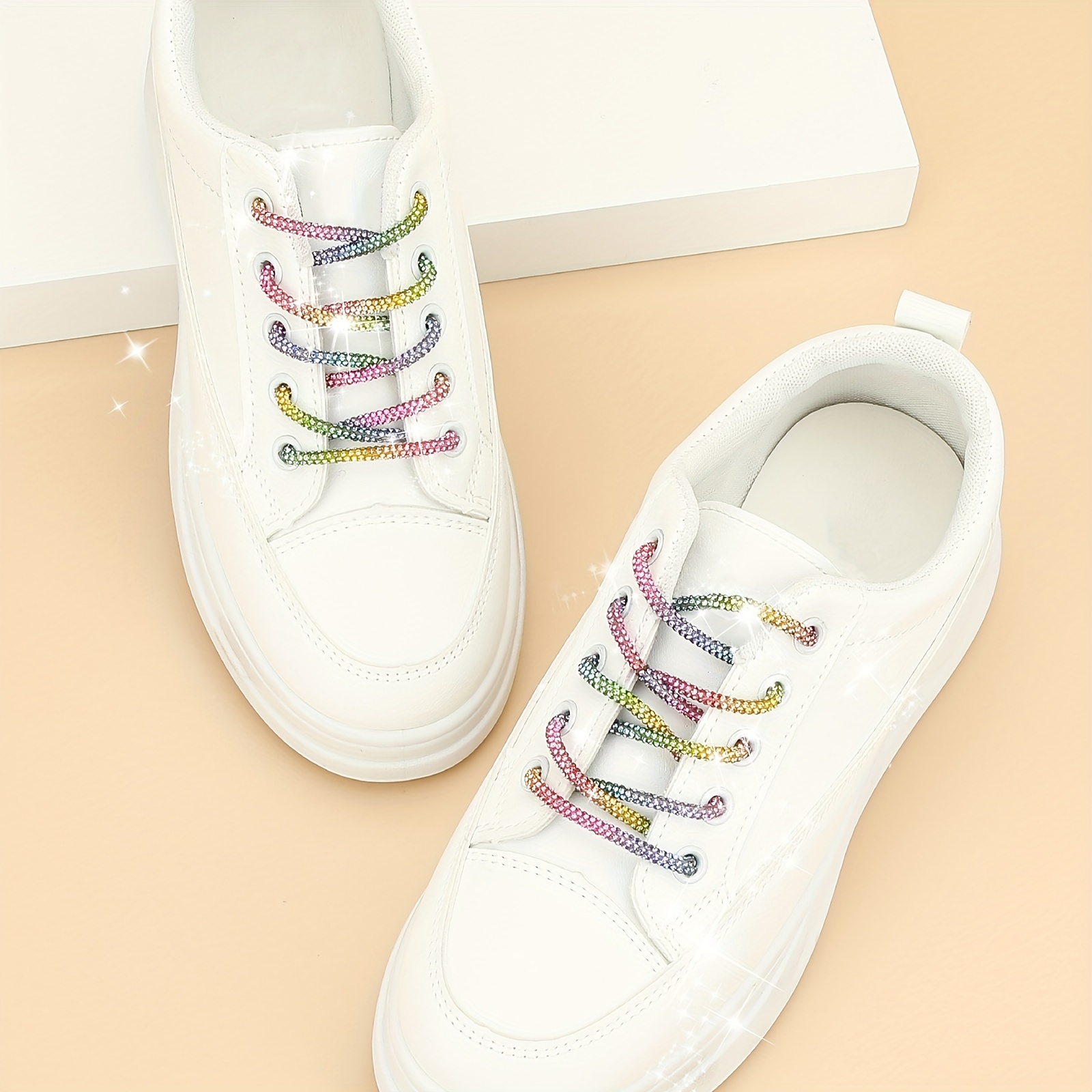 Fashionable DIY Shiny Shoelace Laces - Colorful, Sparkling Rhinestone Embellishments for Sneakers, Easy to Match, Personalized Fashion Accessory, Shoelace Decorations|Sparkling Shoelaces|EasytoMatch Laces