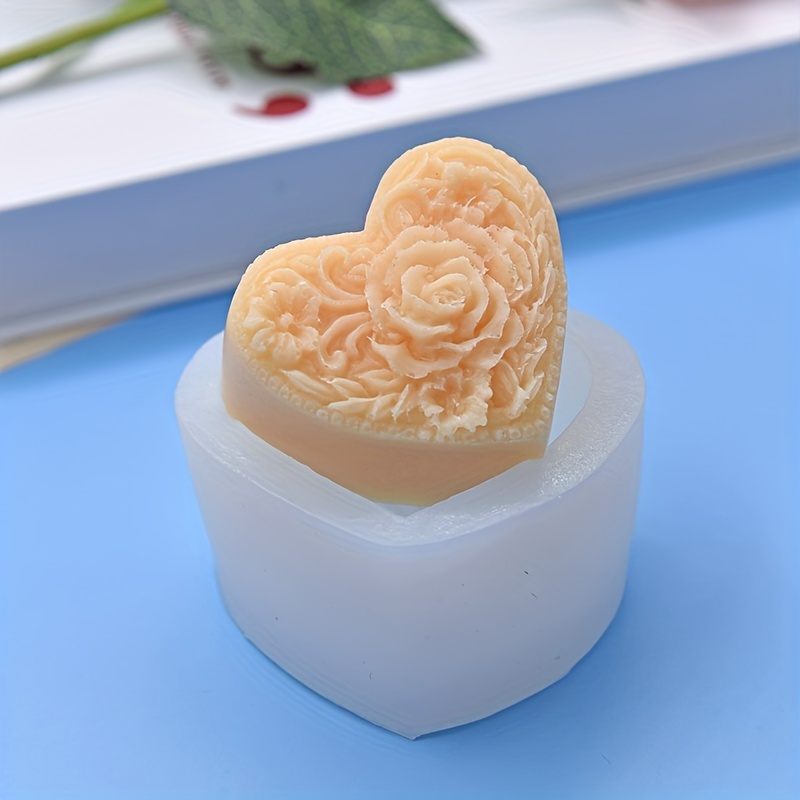 3D Love Heart Shaped Silicone Soap Mold DIY Cake Candel Chocolate