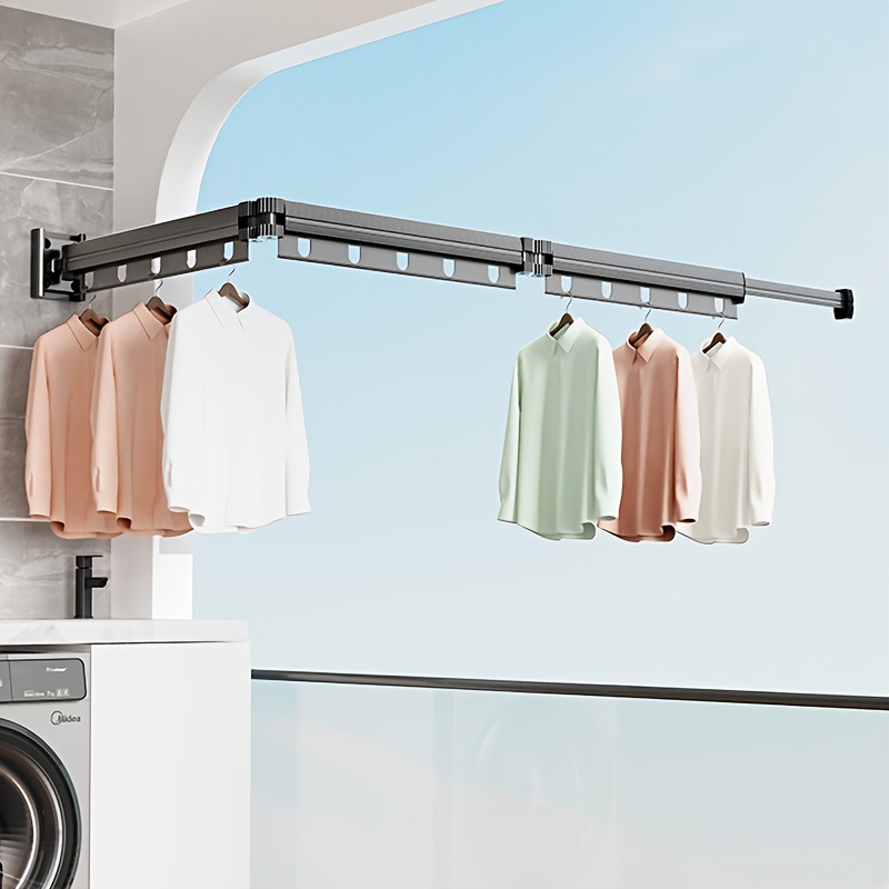 1pc Space Saving Multi-Hole Clothes Hanger For Home, Dorm, And Travel -  Foldable Drying Rack For Trousers, Shirts, And ,white