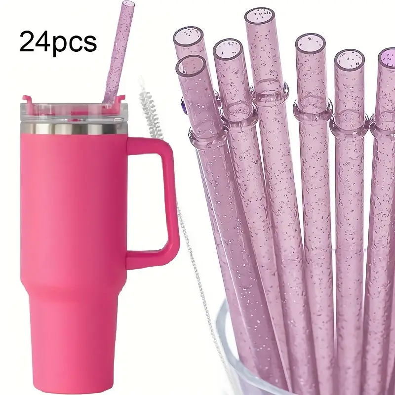 Straw, Replacement Straws For Stanley Cups, Travel Tumbler Accessories,  Long Reusable Replacement Straws W/cleaning Brush, Cup Accessories,  Thanksgiving Chrismas Party Supplies - Temu