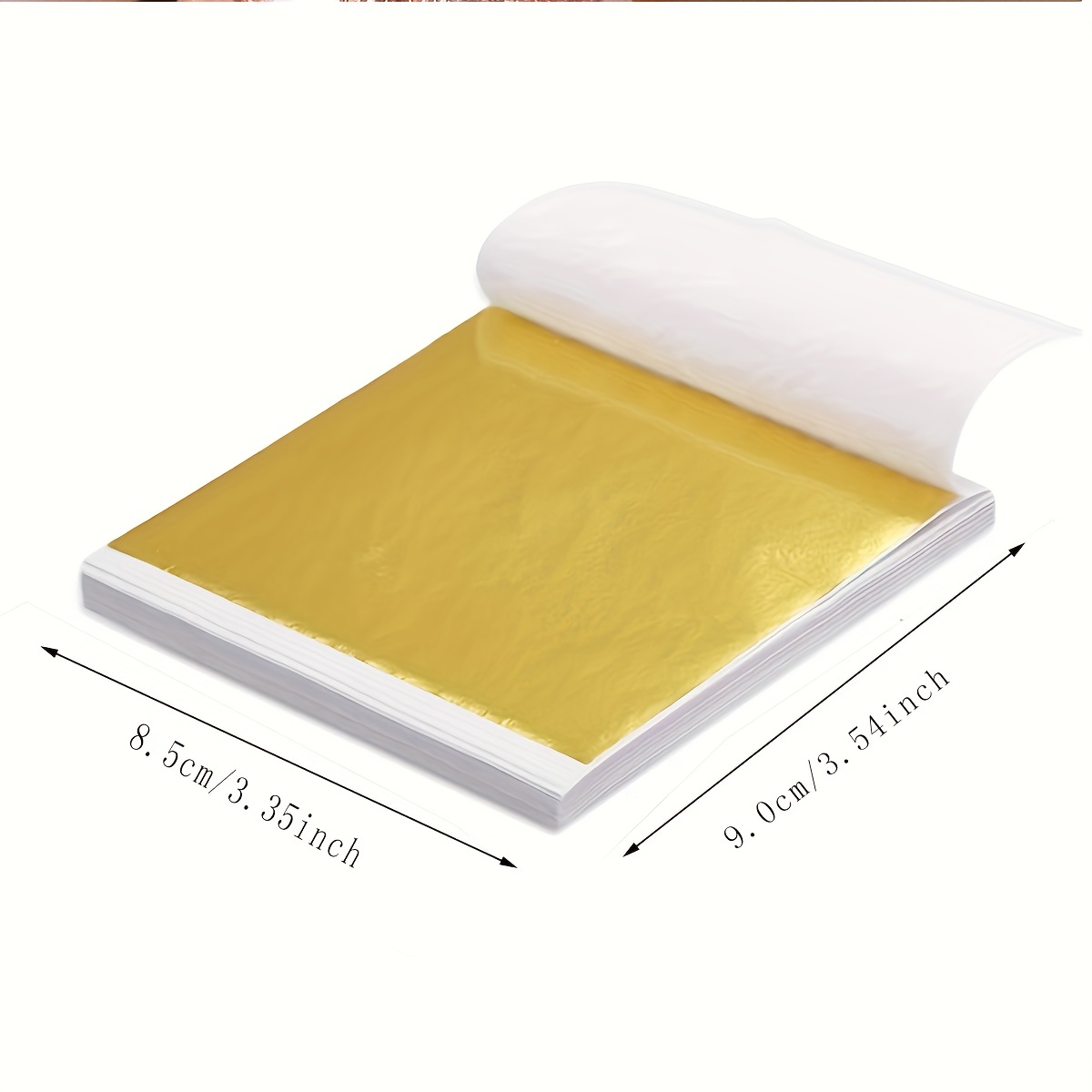 YongBo Gold Leaf Sheets, Gold Foil Nail Art Paper, 6.3 x 6.3 Gold Leaf Foil Craft Paper Imitation Gold Foil for Crafting, Nail Decoration, Slime, Home