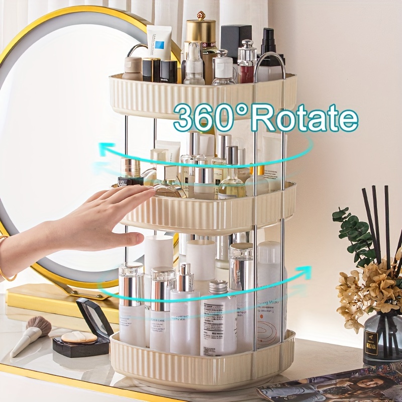 360 Rotating Makeup Organizer Large Capacity Makeup Caddy Shelf for  Cosmetics and Accessories - AliExpress