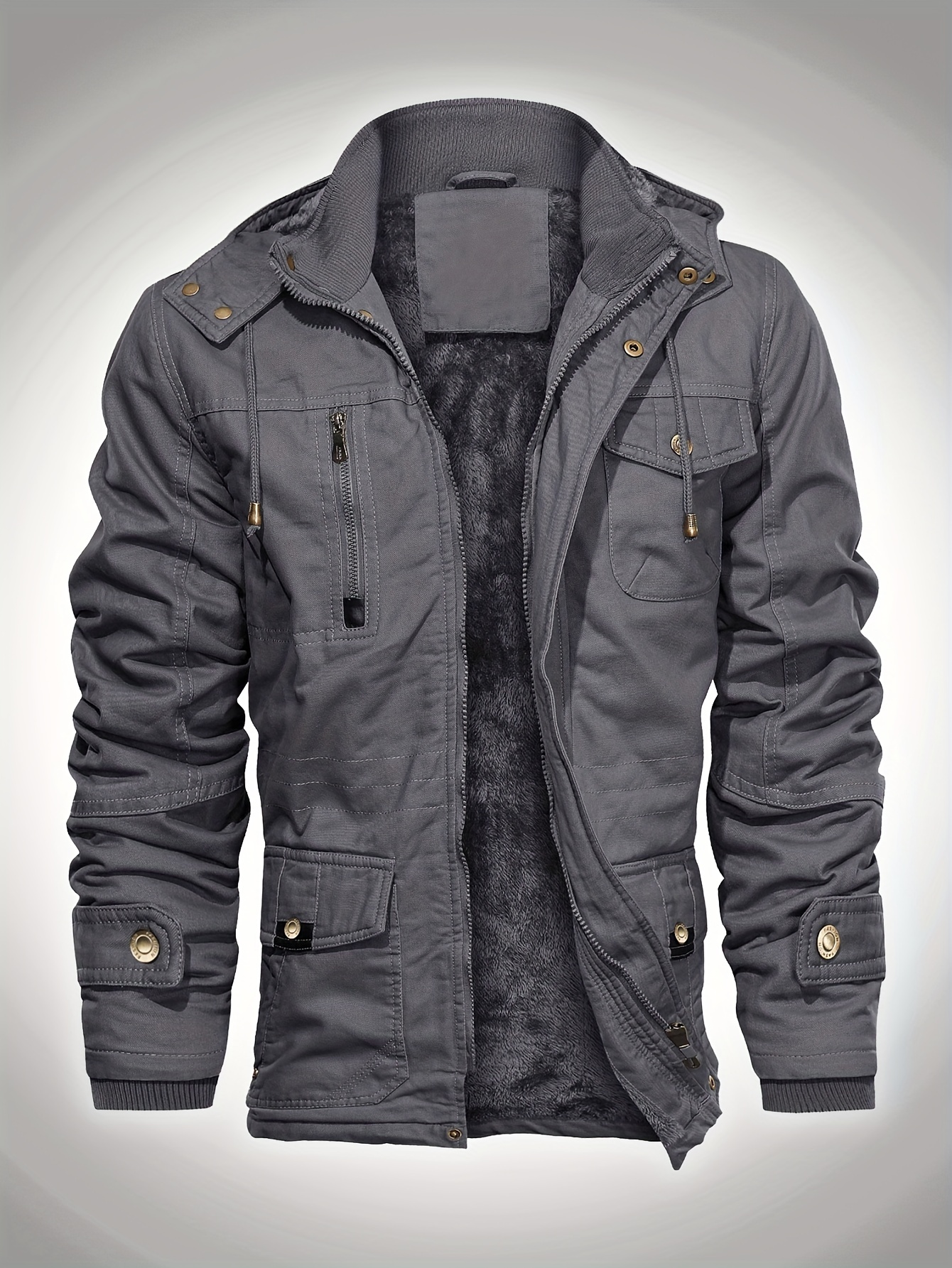 Smart Hooded Cotton Military Style Men's Winter Jacket