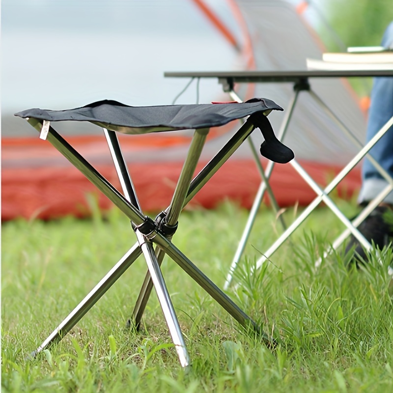 1pc Telescopic Folding Stool Portable Stainless Steel Stool For Outdoor  Camping Fishing - Sports & Outdoors - Temu