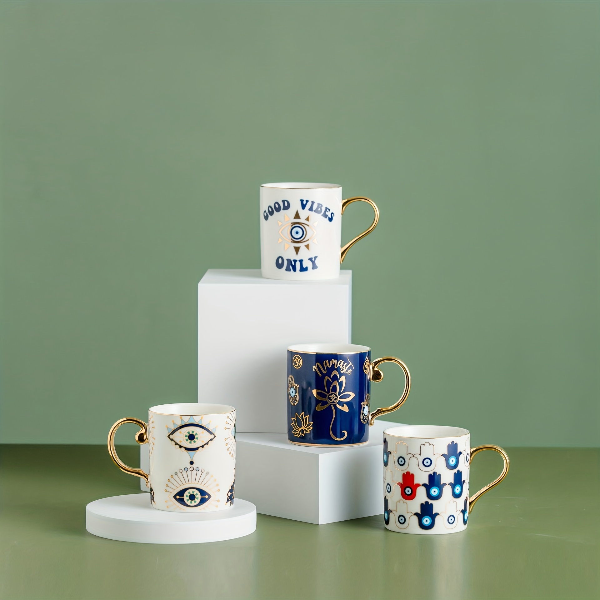 Nordic Eyes Print Coffee Mug Ceramic Coffee Cups Water Cups - Temu
