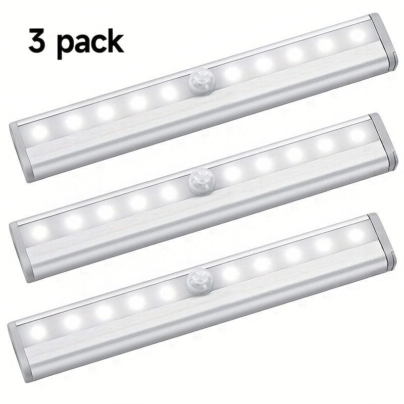 3 Pack LED Motion Sensor Light, Cordless Battery-Powered LED Night