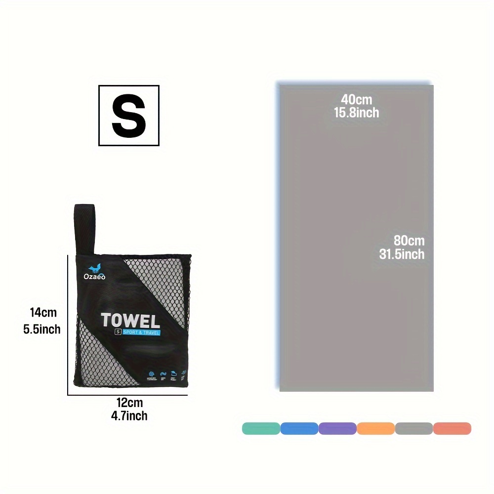 Microfiber Travel Towel with Mesh Bag, Quick Drying for Camping, Beach, Hiking