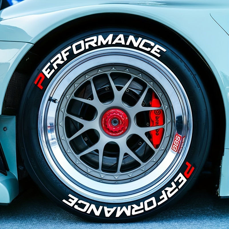 8 pièces voiture pneu lettre autocollants PERFORMANCE 3D - Temu Canada
