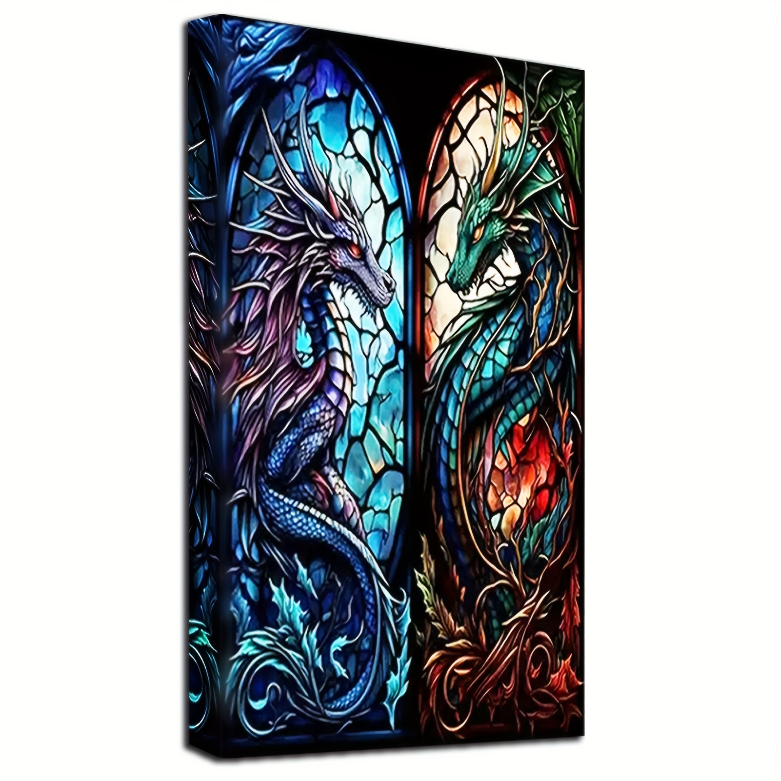 Diy Diamond Painting Kit 5d Dragon Stained Glass Diamond Art - Temu