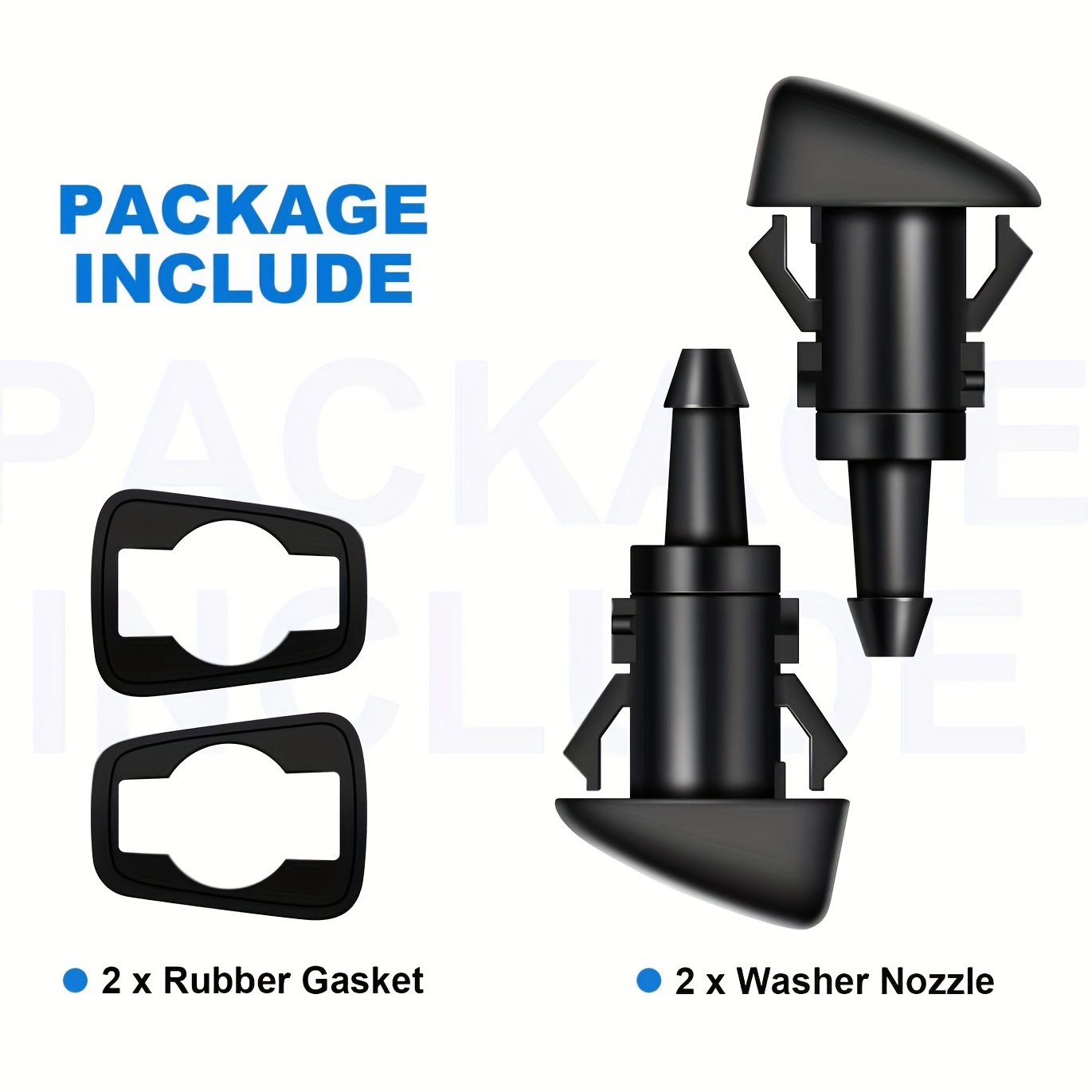 Windshield Wiper Fluid Washer Jet Spray Nozzle with Rubber Gasket for JEEP