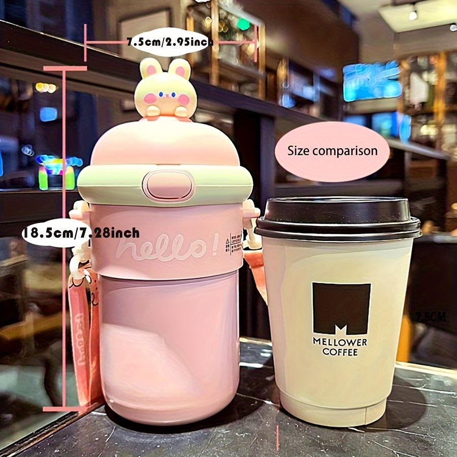 Cute Cartoon Straw Cup Portable Leakproof Flip Top Water - Temu