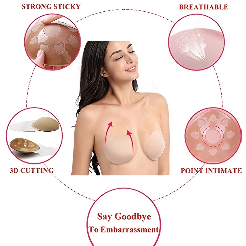 Strapless Backless Invisible Sticky Bra Breast Lift Tape - Temu Canada