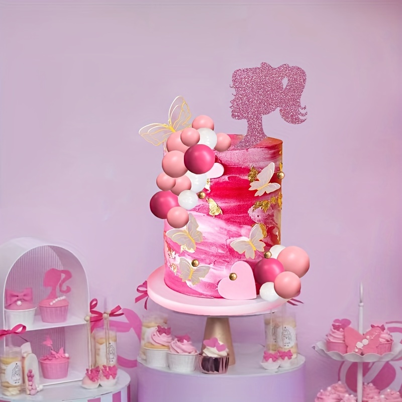 Décoration gâteau Baby Shower rose pour fille