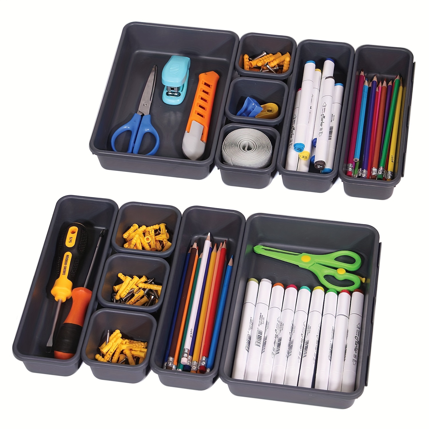 Interlocking Desk Drawer Organizer 8 Pcs Set - Tanziilaat