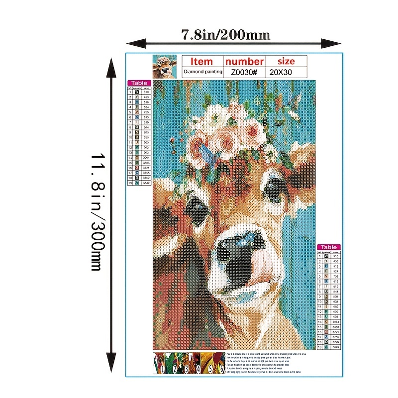 DIY 5D Diamond Mosaic Cow Diamond Painting Cross Stitch Kit 