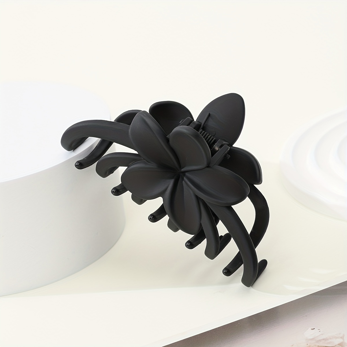 TEMU A Large Matte Solid Color Flower Hair Clip For Women
